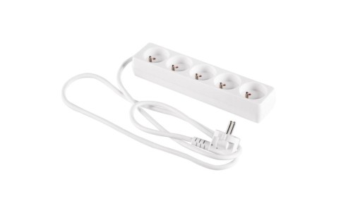 Przedłużacz 5-gniazd z/u 3m /H05VV-F 3G1/ biały PM-BW-5G-30