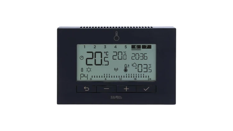 REGULATOR TEMPERATURY TYGODNIOWY, BATERYJNY, RADIOWY TYP: LBW-23 CZARNY