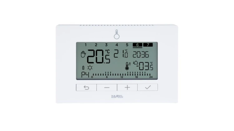 REGULATOR TEMPERATURY TYGODNIOWY, BATERYJNY, PRZEKAŹNIKOWY TYP: LBR-03 BIAŁY