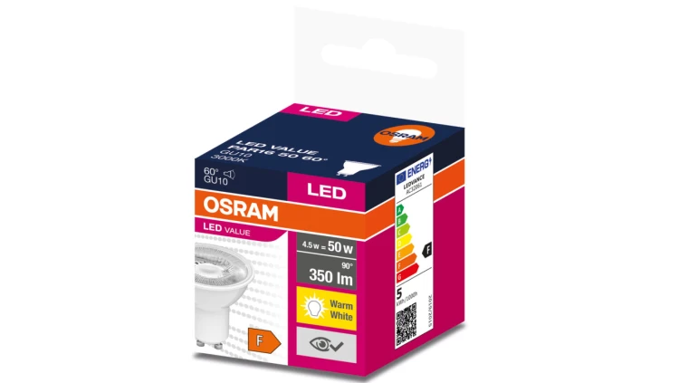 Żarówka LED VALUE 50 GU10 4,5W 350lm 3000K 830 (60 stopni) 4058075599024