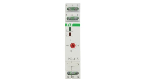 Przekaźnik czasowy 1P 10A 1-15min 230V AC opóźnione odpadanie PO-415 230V