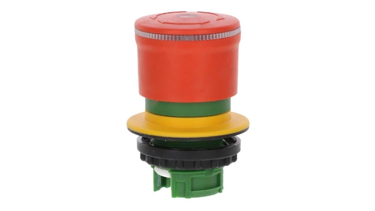 Miniaturowy przycisk bezpieczeństwa 30mm do otworu 22mm pierścień podświetlany odblokowanie przez przekręcenie M22-PVLT30