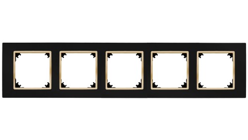 VESTRA ramka pięciokrotna IP20 czarny/złoty 3875-47
