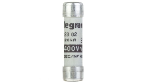 Wkładka bezpiecznikowa cylindryczna 8,5x31,5mm 2A gG 400V 012302