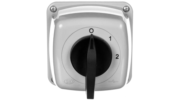 Łącznik krzywkowy 0-1-2 5P 16A w obudowie IP44 Łuk 16-33 921615