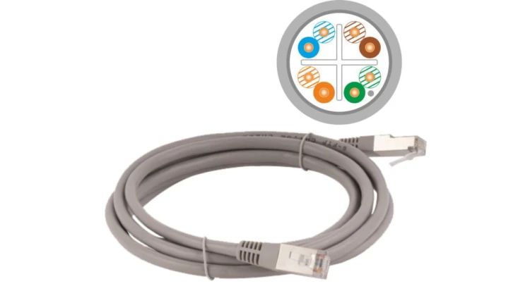Patch-cord F/UTP kat.6 PVC 0.5m szary KKS6SZA0.5