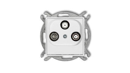 ICON Mechanizm gniazda abonenckiego 2 wyjścia SAT + TV biały IGSN