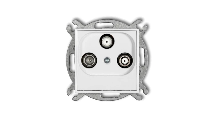 ICON Mechanizm gniazda abonenckiego 2 wyjścia SAT + TV biały IGSN