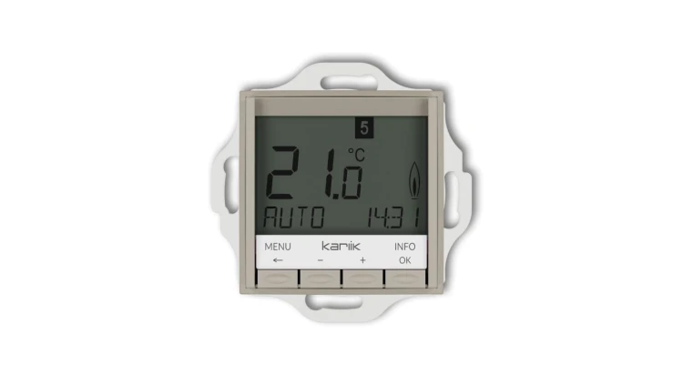 MINI Mechanizm uniwersalnego elektronicznego tygodniowego regulatora temperatury (podświetlenie białe) taupe 60MRT-3.1