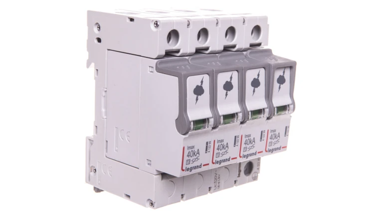 Ogranicznik przepięć Typ T2 4P 40kA 1,7kV ON 300 TT, TN (TNC, TNS) 412243