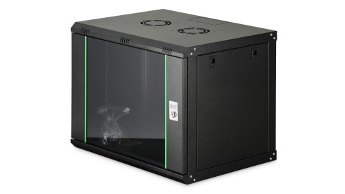 Szafa sieciowa wisząca Dynamic 19 9U rack 600x450, drzwi szyba, czarny, niezłożona, 60kg DN-37105
