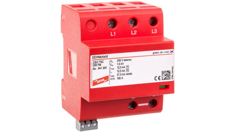 Ogranicznik przepięć Typ T1+T2 3P 12,5/37,5kA 1,5kV DEHNshield TNC 255 FM 941305