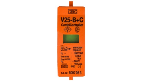 Wkładka ogranicznika przepięć Typ T1+T2 7kA V25-B+C Typ 1+2/0-280 5097053