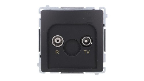 Simon Basic Gniazdo antenowe R-TV przelotowe 10 dB (moduł), 1x wejście: 5–862 MHz czarny BMZAP10/1.01/49