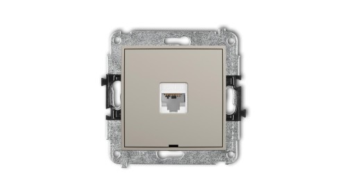 MINI Mechanizm gniazda komputerowego pojedynczego 1xRJ45, kat. 6, 8-stykowy, bez pola opisowego taupe 60MGKBO-3