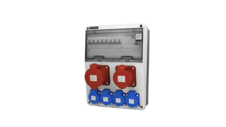 Rozdzielnica budowlana TOMEK-S/FI 1x32A/5P 1x16A/5P 4x230V FR IP44 SONDER-FP3016