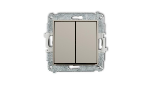 MINI Mechanizm łącznika zwiernego, świecznikowego (dwa klawisze bez piktogramów, wspólne zasilanie) taupe 60MWP-44.1