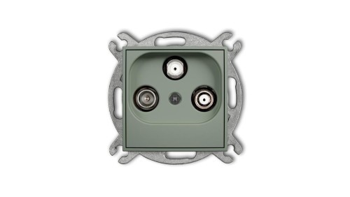 MINI Mechanizm gniazda abonenckiego 2 wyjścia SAT + TV szałwiowy 61MGSN
