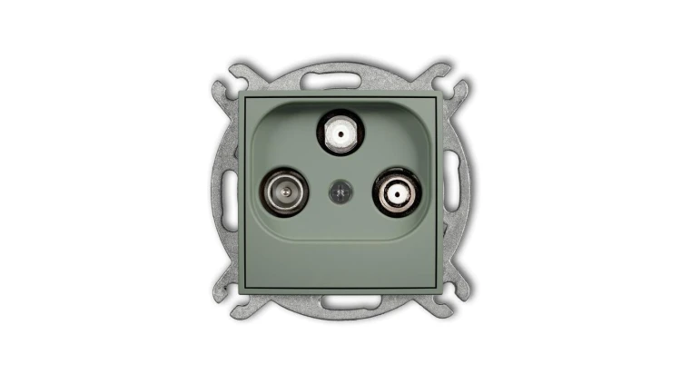 MINI Mechanizm gniazda abonenckiego 2 wyjścia SAT + TV szałwiowy 61MGSN