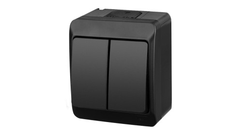HERMES Łącznik świecznikowy hermetyczny IP44 czarny 0332-09