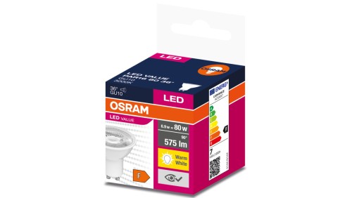 Żarówka LED VALUE 80 GU10 6,9W 575lm 3000K 830 (36 stopni) 4058075598737
