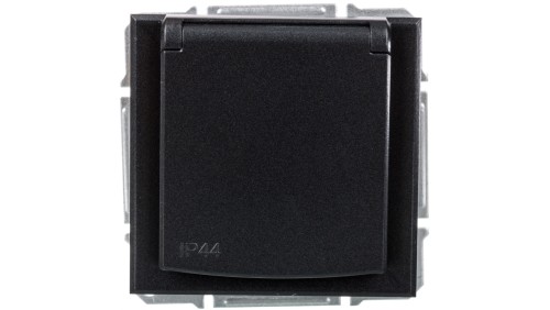 ASFORA Gniazdo 2P+PE IP44 do systemu ramkowego antracyt EPH2800671