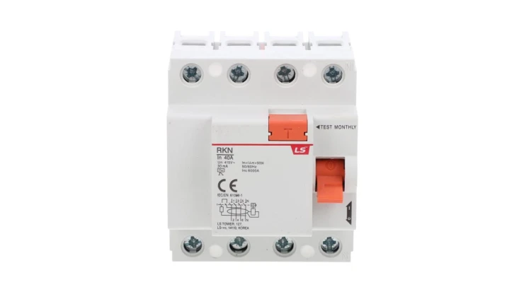 Wyłącznik różnicowoprądowy 4P 40A 0,03A typ AC RKN 4P 40A 30MA