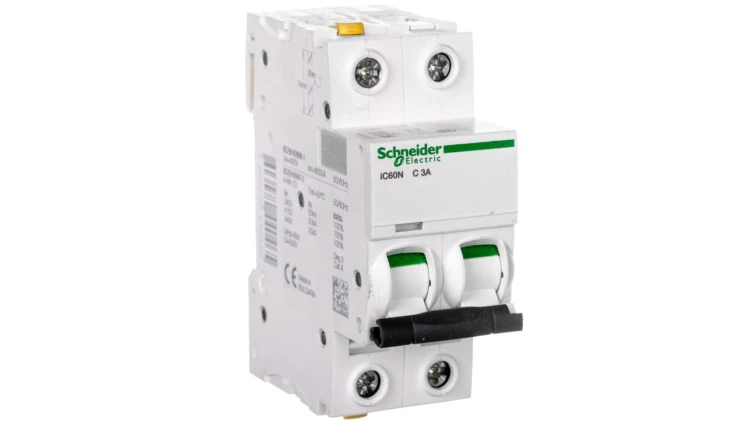 Wyłącznik nadprądowy 2P C 3A 6kA AC iC60N-C3-2 Acti9 A9F04203