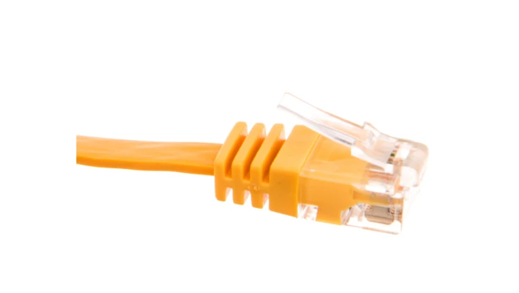 Kabel krosowy płaski patchcord U/UTP kat.6 żółty 2m 96414