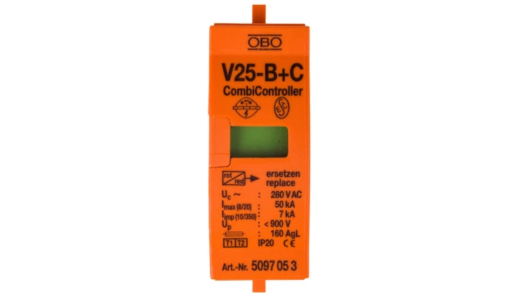Wkładka ogranicznika przepięć Typ T1+T2 7kA V25-B+C Typ 1+2/0-280 5097053