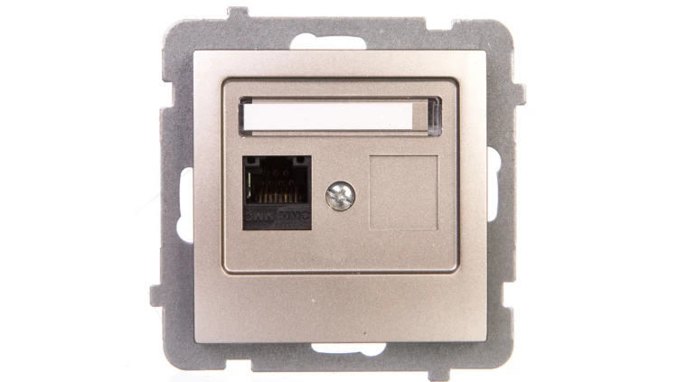AS Gniazdo komputerowe pojedyncze RJ45 kat.5e MMC satyna light GPK-1G/K/m/45