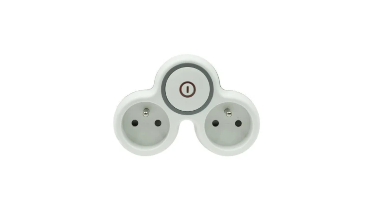 Rozgałęźnik wtyczkowy dwukrotny z/u z włącznikiem R-21WS/B W-72002