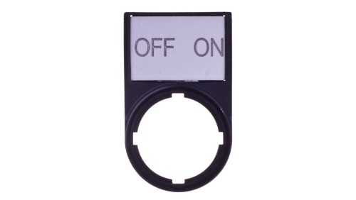 Tabliczka opisowa OFF-ON 50x30mm czarna prostokątna M22S-ST-GB10 216499