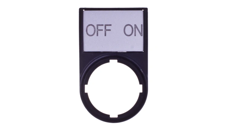 Tabliczka opisowa OFF-ON 50x30mm czarna prostokątna M22S-ST-GB10 216499