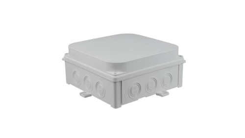 Puszka naścienna hermetyczna pusta 188x188x88mm IP67 samogasnąca bezhalogenowa odporna na UV szara N180x180S 35300202