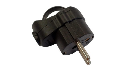 Wtyczka kątowa z uchwytem unischuko 2P+Z IP20 250V 16 A, czarna 24014