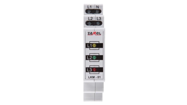 Lampka modułowa 3-fazowa czerwona/zielona/żółta 230-400V AC LKM-01-40 EXT10000039