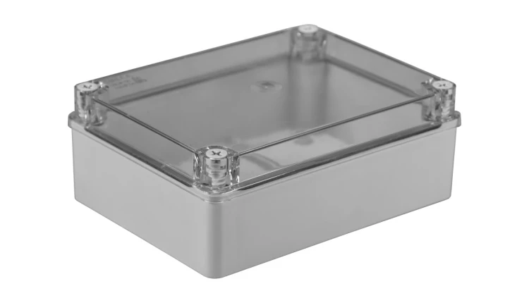 Puszka n/t hermetyczna 190x140x70 bez dławików IP65 pokrywa przezroczysta S-BOX 416-P