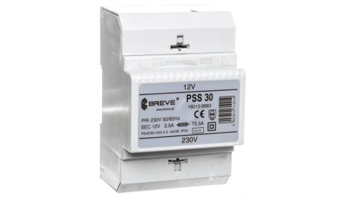 Transformator 1-fazowy modułowy bezpieczeństwa PSS 30 230/ 12V 2,5A, na szynę DIN, IP30, Ta 40, 16012-9983