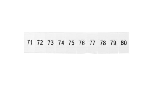 Oznacznik do złącz szynowych, opisówka ZB 5 numerowana od 71-80 kolor biały /10szt./