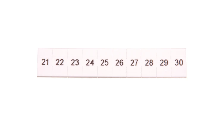 Oznacznik do złącz szynowych, opisówka ZB 5 numerowana od 21-30 kolor biały /10szt./