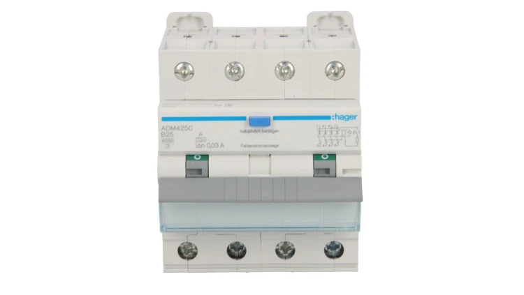 Wyłącznik różnicowo-nadprądowy RCBO 4P B25A 0,03A Typ A 6kA RCBO ADM425C