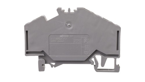 Złączka szynowa 3-przewodowa 4mm2 szara 281-631 /100szt./
