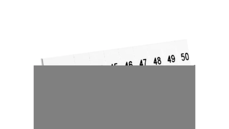 Oznacznik do złącz szynowych, opisówka ZB 5 numerowana od 41-50 kolor biały /10sztuk/
