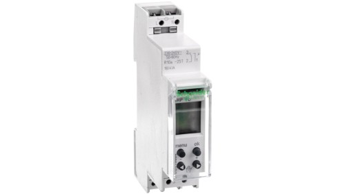 Programator czasowy na szynę DIN 1-kanałowy 24H/7D 18mm 1C 16A CCT15854