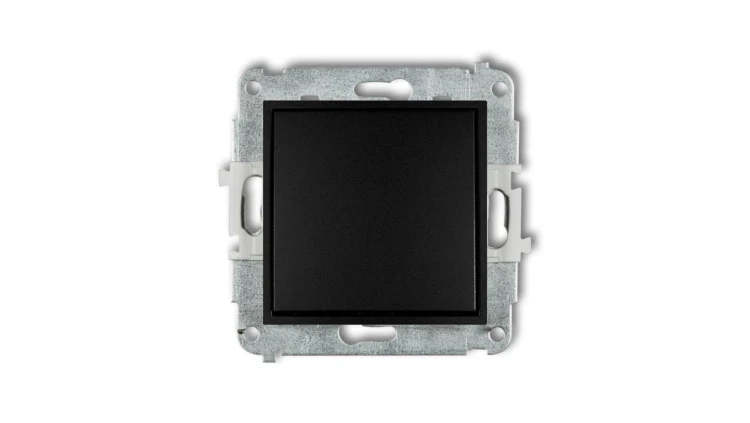 ICON Mechanizm łącznika zwiernego, jednobiegunowego (jeden klawisz bez piktogramu) czarny mat 12IWP-4.1