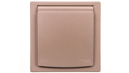 ASFORA Gniazdo SCHUKO IP44 z ramką (1-krotne) brąz EPH3100369