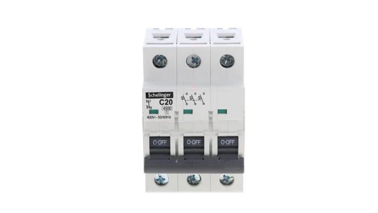 Wyłącznik nadprądowy 3P C 20A 6kA AC SCHELINGER A02-G7-3P-C20