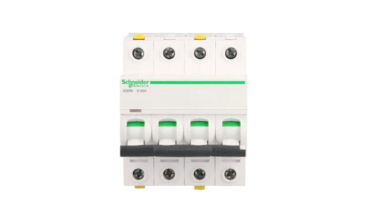 Wyłącznik nadprądowy 4P D 63A 6kA AC iC60N-D63-4 Acti9 A9F05463