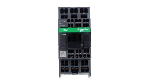 TeSys Deca Stycznik mocy I= 18A AC-3 styki pomocniczy 1R + 1Z napięcie cewki 24 V DC LC1D183BD